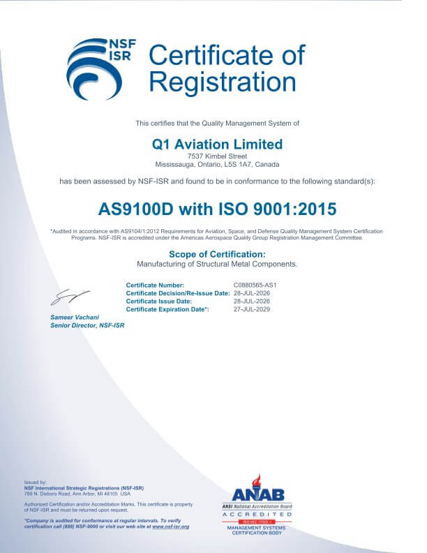 as9100d certificate